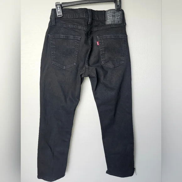 Levi's Slim Black Men's Jeans with Raw Hem - Picture 3 of 16